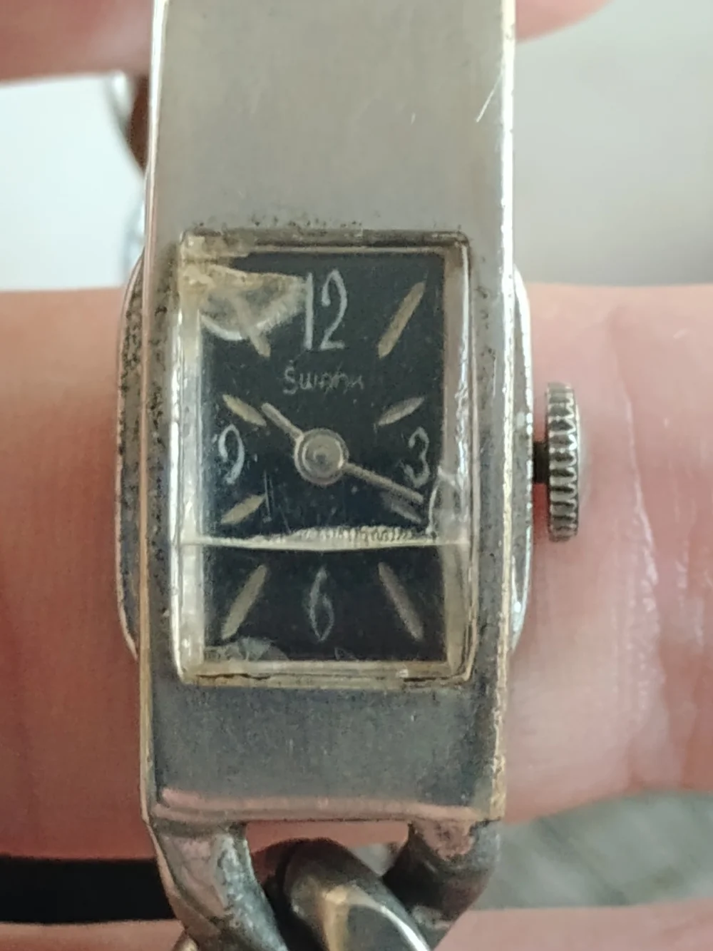 Women's Silver Bracelet Watch - Black Dial
